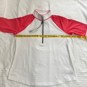 NWT Jofit 1/2 sleeve zip up mock pullover